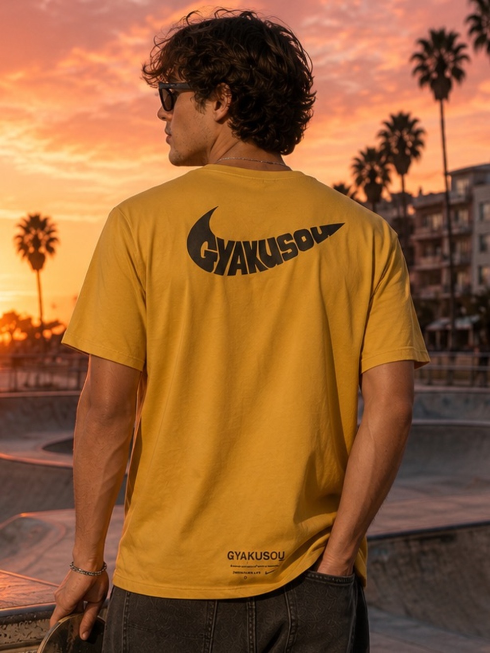 Nike x Gira Gyakusou collab unicorn mineral Yellow Graphic Tee small